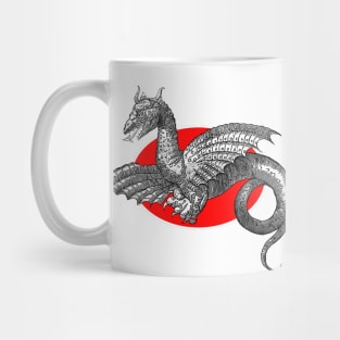 Medieval classic dragon on the attack Mug